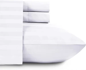 Komplet pościeli adamaszek  micro 2 cm pasek  rozmiar 160x200cm + 1 szt. poszewka 50/70 cm  pościel do hotelu   