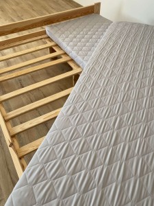 POKROWIEC NA MATERAC PIKOWANY rozmiar 80x200x10cm  popielaty