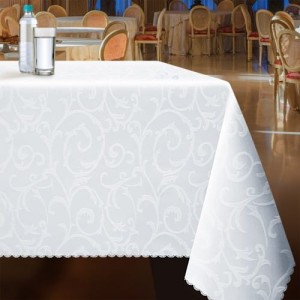 OBRUS PLAMOODPORNY BIEŻNIK  80 x 120 cm BIAŁY    